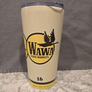 Wawa 60th Anniversary 16oz Insulated Tumbler Vintage Logo Cream Yellow